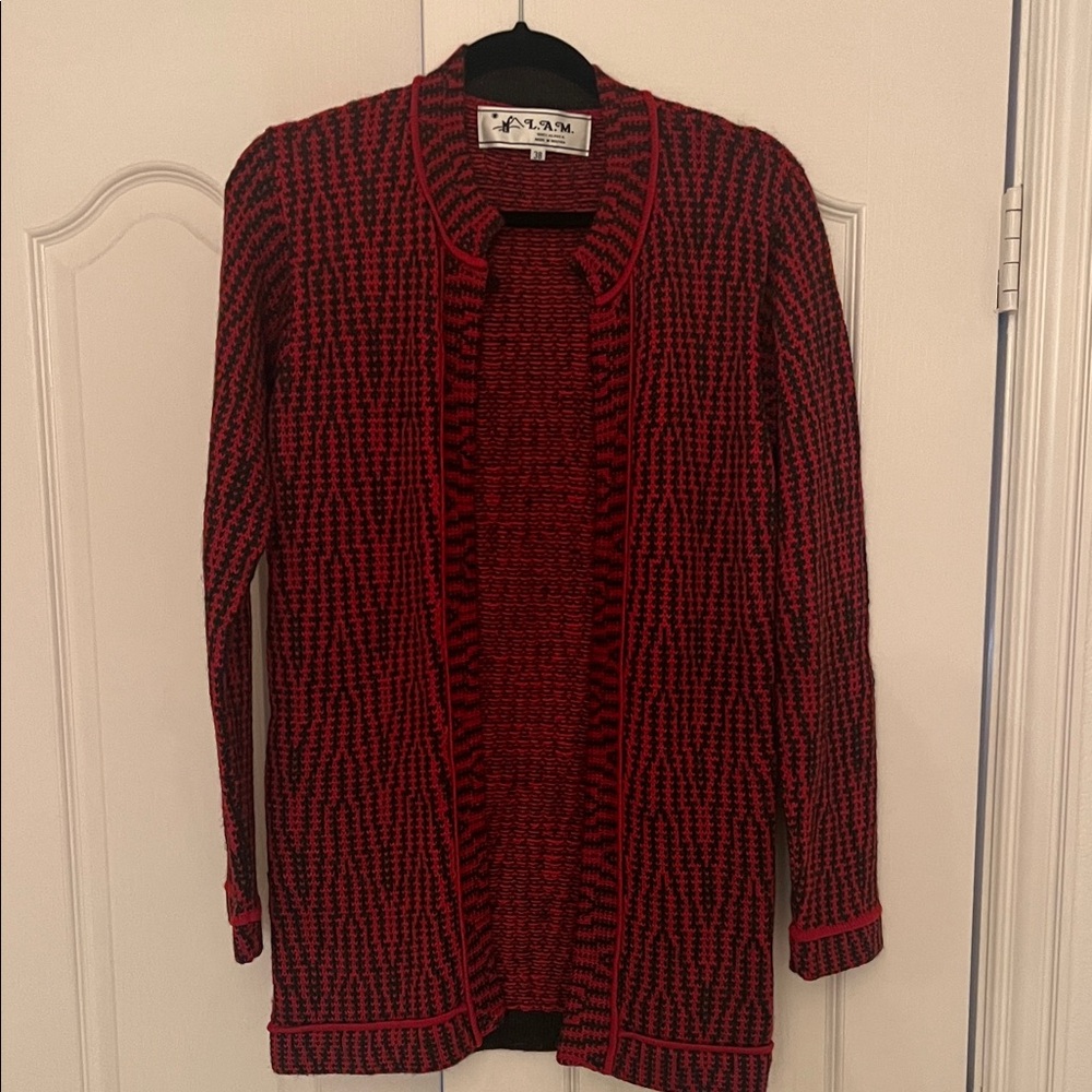 Alfani Red and Black Women's Cardigan